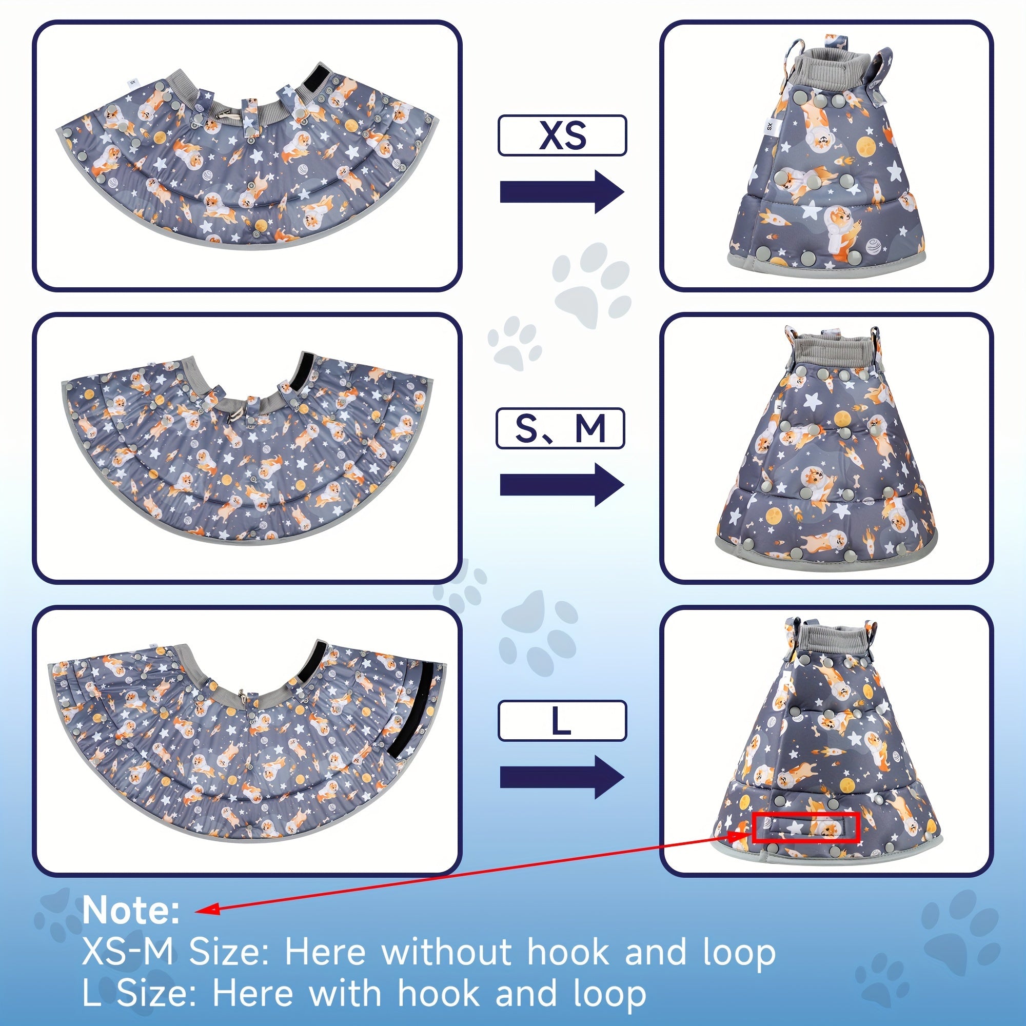Adjustable Space Dog Graphic Cat Cone Collar