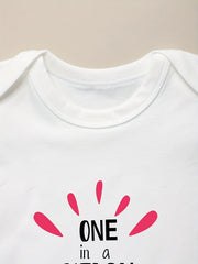 Watermelon Graphic Print Short Sleeve Round Neck Onesie