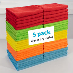 5pcs Scouring Pad Square Dish Cloths Antibacterial Cleaning Pad