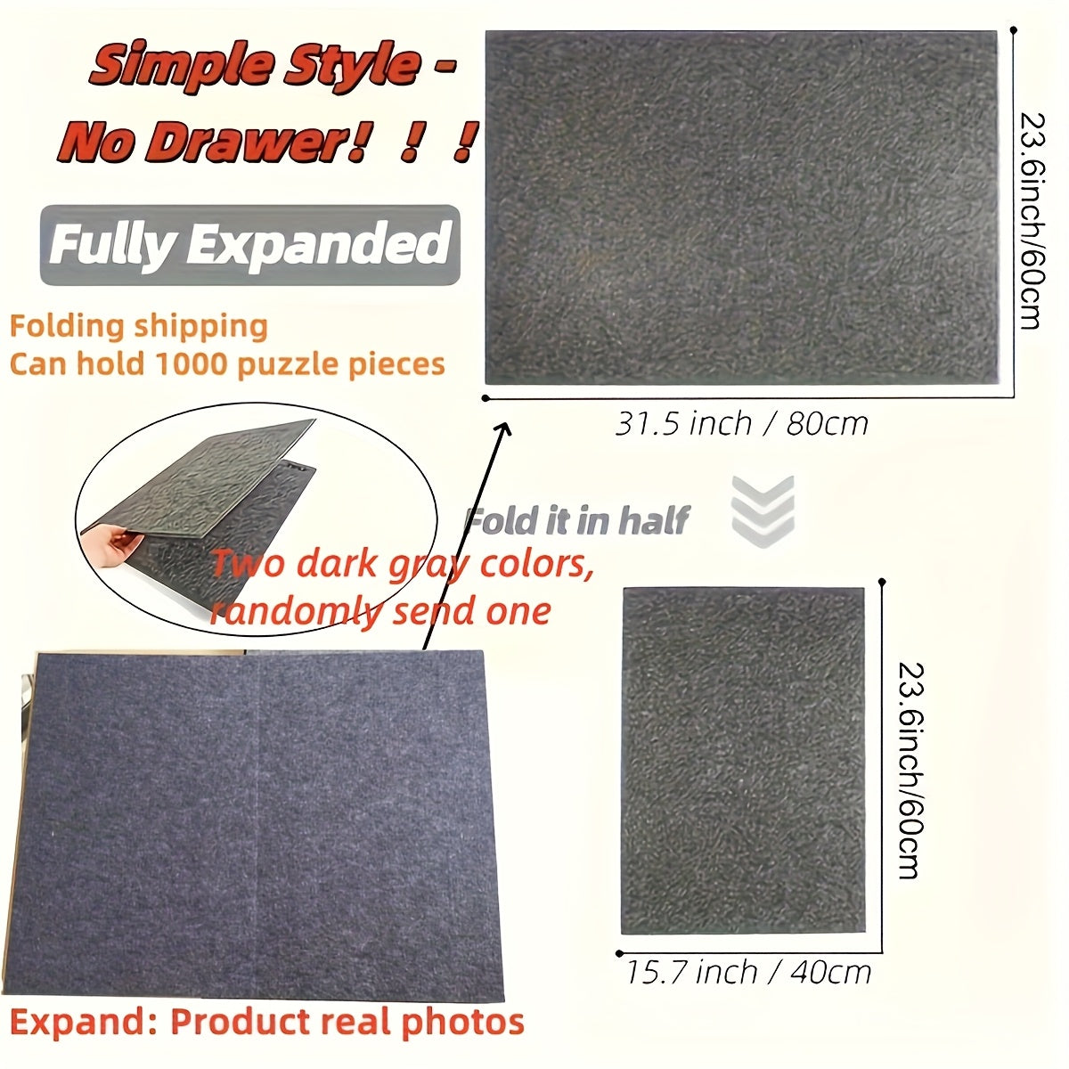 Foldable Puzzle Board Felt Mat for 1000pcs Games