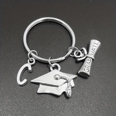 Graduation Hat Keychain Metal Key Ring Purse Backpack Car Charm Souvenir Gift