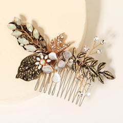 Crystal Wedding Hair Comb Clip Golden