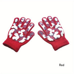 Knitted Full Finger Non-slip Winter Gloves for Boys/Girls