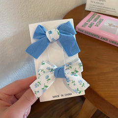 12pcs Sweet Flower Bow Hair Clips for Girls