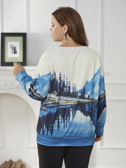 Print Long Sleeve Knit Top