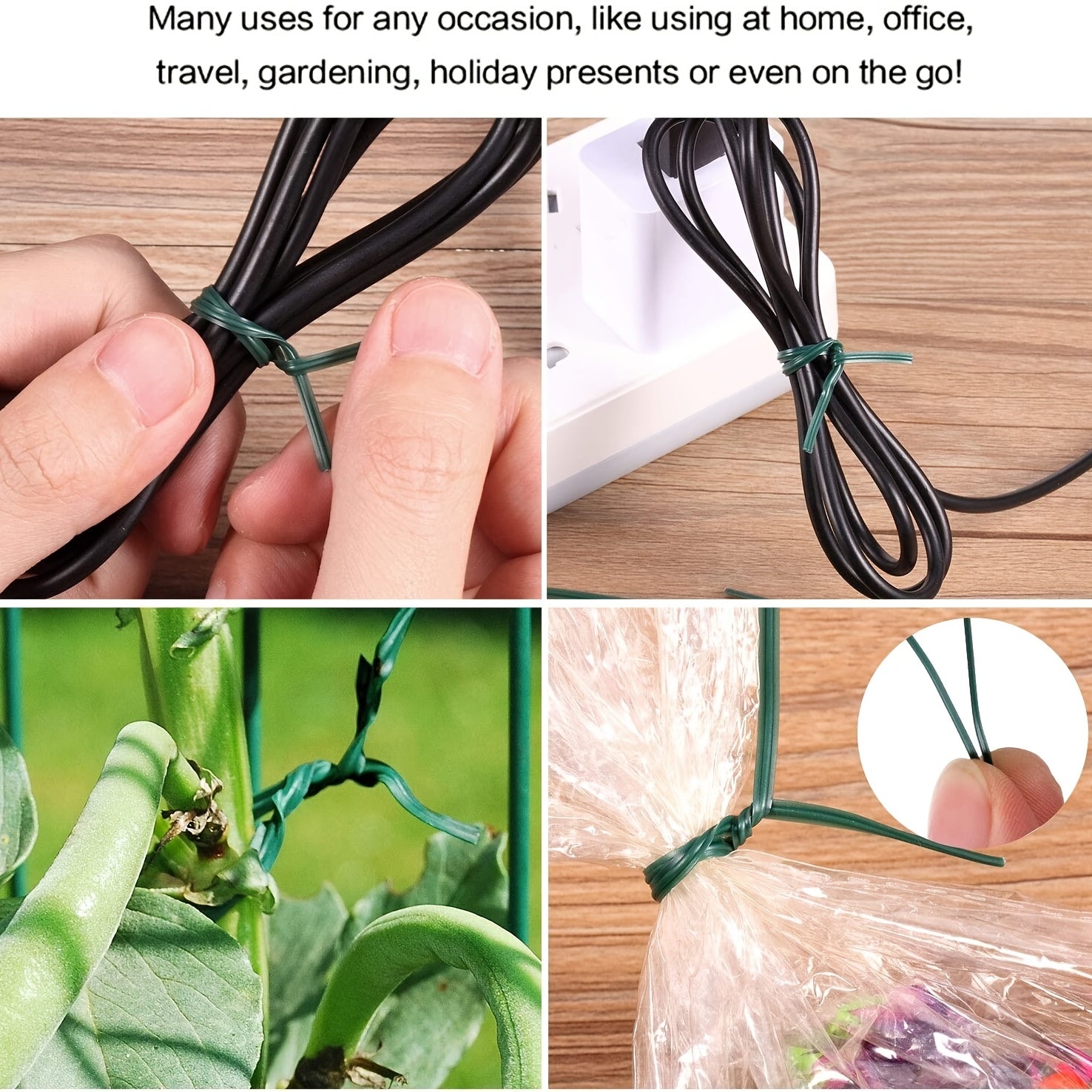 100pcs 12 Wire Twist Plant Ties Nose Clips DIY Plastic Garden Support