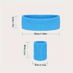 Sports Wrist Guard & Wrist Headband Set for Yoga Fitness Running