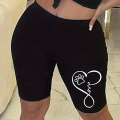 High Waist Biker Shorts Solid Sporty Yoga Casual Women's Clothing