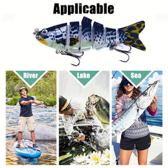 3pcs 6 segment Fishing Lure Jointed Bionic Bait