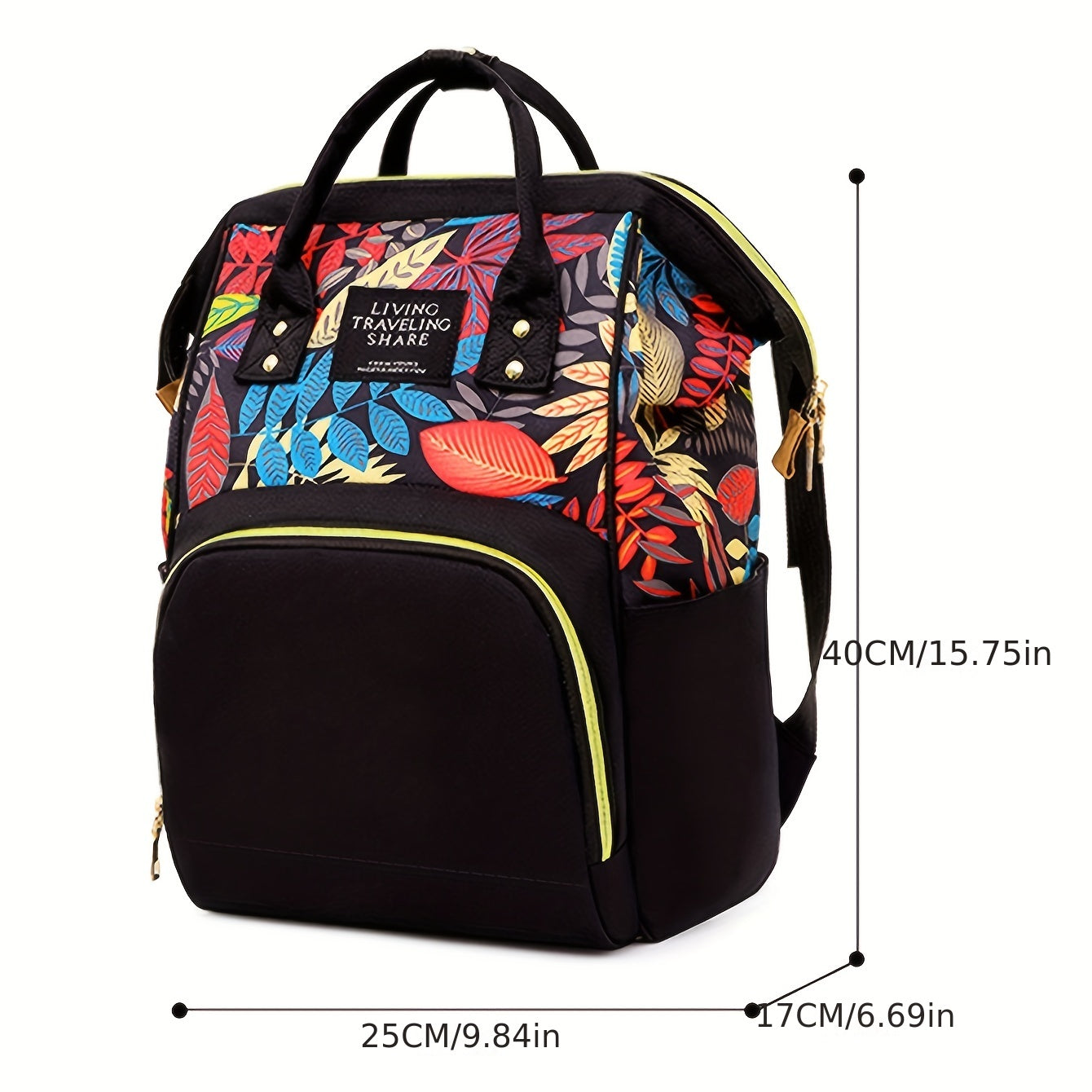 Printed Shoulder Mummy Bag Large Capacity for Outings with Baby & Diapers