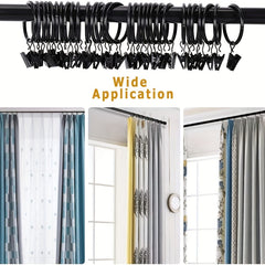 Stainless Steel Curtain Rings with Clips, Easy Installation, Vintage Finish