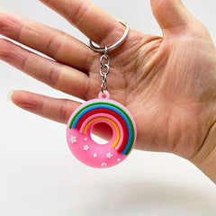 Rainbow Donut Keychain Cartoon Charm Bag/Purse Pendant Birthday Gift