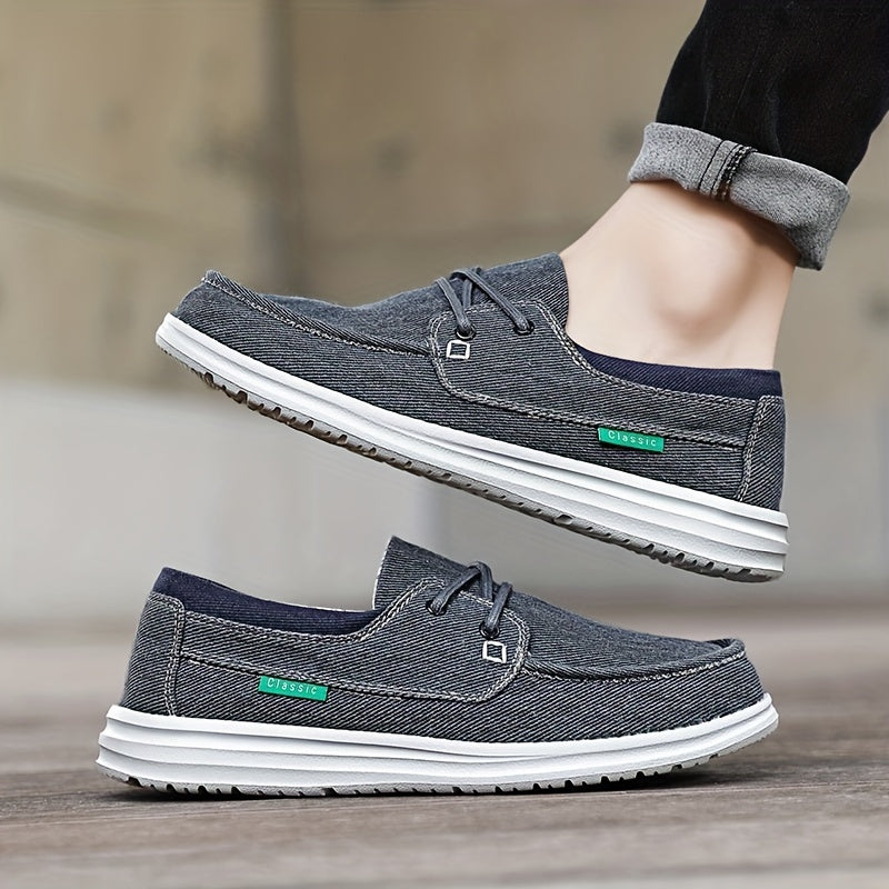 Men's Canvas Loafer Shoes Breathable Slip-On Shoes Spring and Summer