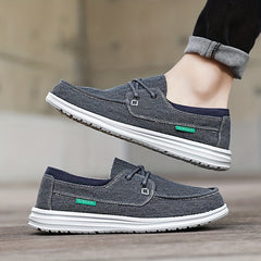 Men's Canvas Loafer Shoes Breathable Slip-On Shoes Spring and Summer