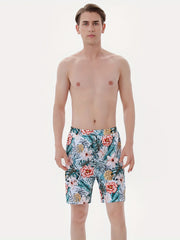 Men's Quick Dry Swim Trunks Tropical Floral Fruit Pattern