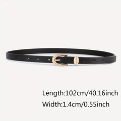 Vintage Oval Buckle Belt PU Leather Waist Belt for Women