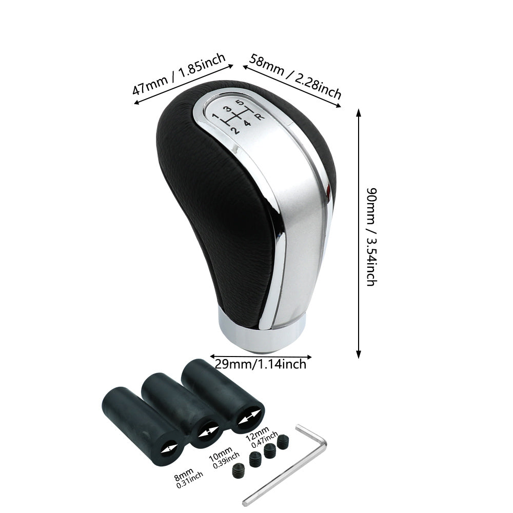 5 Speed Leather Shifter Knob for Manual Cars Trucks SUVs