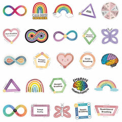 50pcs Cartoon Sensory Stickers Reusable Vinyl Decals for Guitar Motorcycle Skate