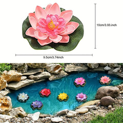 7pcs Pond Rose Sleeping Lotus Artificial Floating Water Lotus