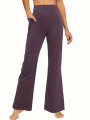 Bootcut Yoga Pants With Pockets For Women High Waist Workout Dress Leggings
