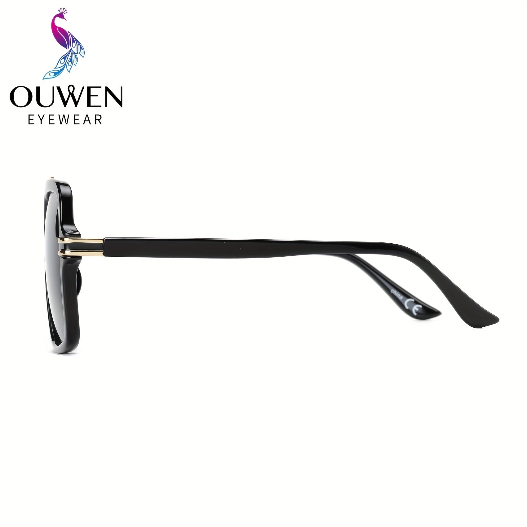 OUWEN Retro Oversized Square Pilot Polarized Men's Sunglasses