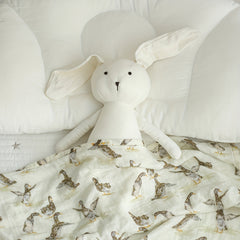 Gray & Striped Bunny Doll Soft Plush Rabbit Toy Adorable Baby Gift