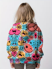 Kids Smile Face 3D Print Sweatshirt Cartoon Hoodie Top