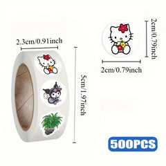 500pcs Sanlihong Round Cartoon Stickers for Luggage Guitars Water Bottles
