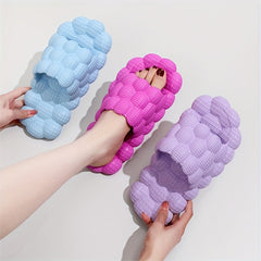 Women's Lychee Pattern Slides Massage Bath Shoes Non Slip Home Slides