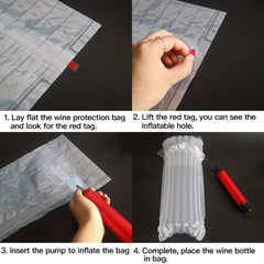 Wine Bottle Travel Protector Bags Inflatable Bubble Wrap Safety Choice