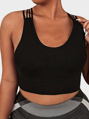 Sports Bra Women's Plus Split Strap Criss Cross Back Seamless Bra