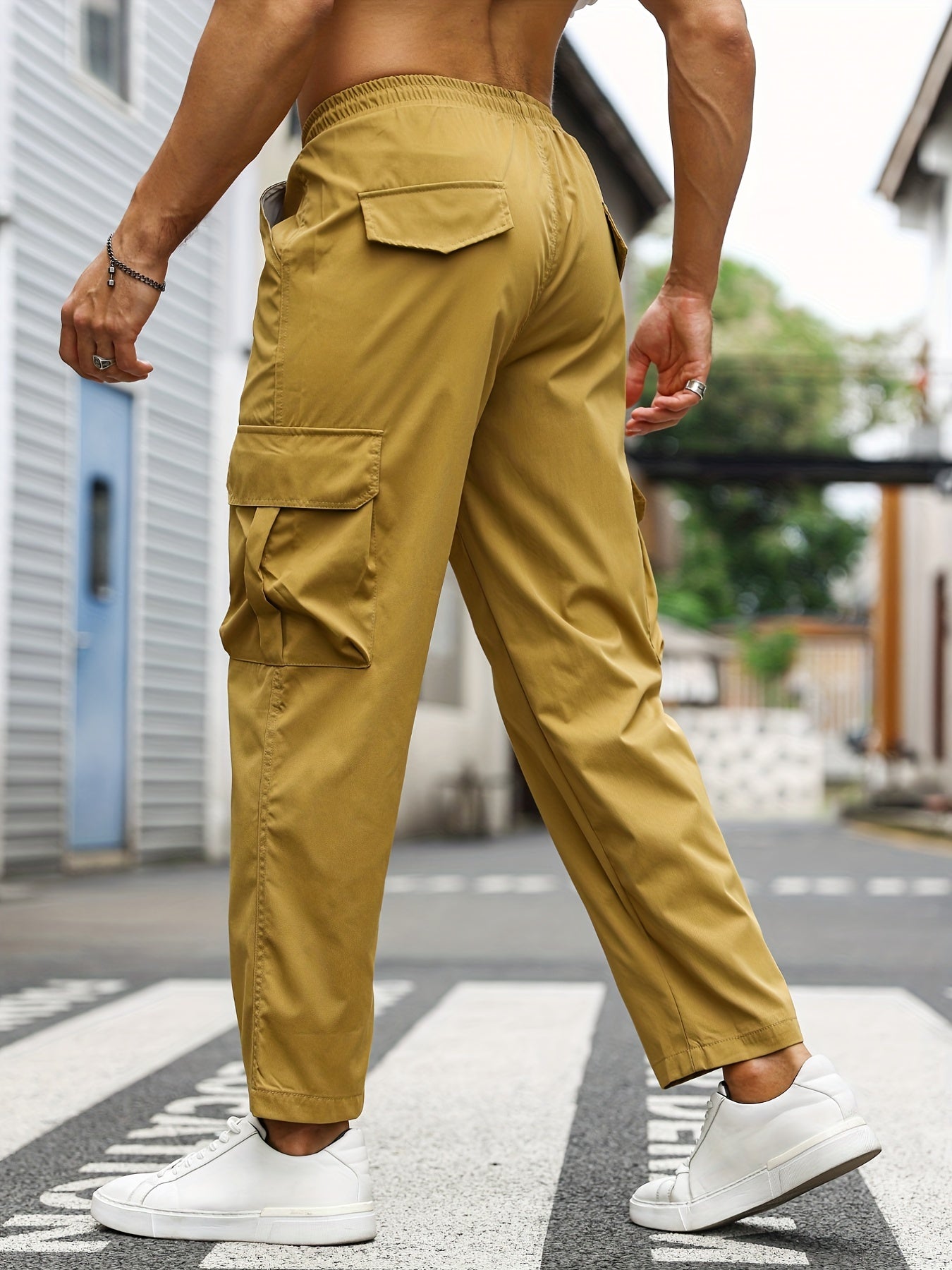 Men's Cargo Pants Straight Leg Outdoor Work Trousers