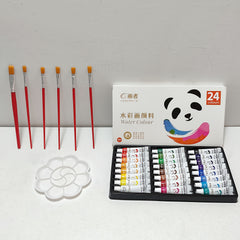 Watercolor Painting Set 24 Colors with 6 Brushes and 1 Palette