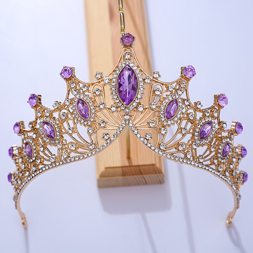 Colorful Rhinestone Crown Hairband Headband Bridal Wedding Party Favor