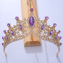 Baroque Vintage Crystal Crown Tiara for Women