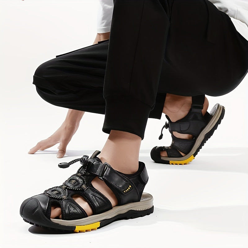 Men's Outdoor Draw String Sandals Hook & Loop Closure Shoes