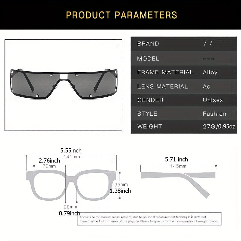 Y2K Cyberpunk Sunglasses Metal Sun Shades UV400