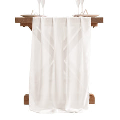 Balinese Pleated Chiffon Table Runner Polyester Solid Cover