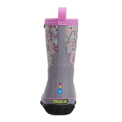 MCIKCC Girl's High Top Rain Boots Non Slip Durable Casual Waterproof Shoes