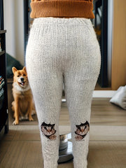 Women's Plus 3D Cat Print Elastic Skinny Trousers