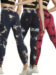 Tie Dye Fitness Gym Leggings High Waist Yoga Pants Women's Activewear