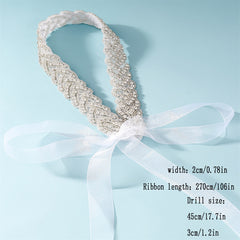 Wedding Dress Waist Chain Bridal Belt Faux Pearl Rhinestone Girdle
