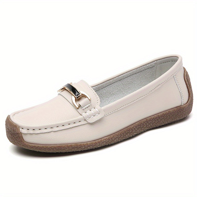 Women's Metal Decor Loafers Slip On Shoes Walking Shoes