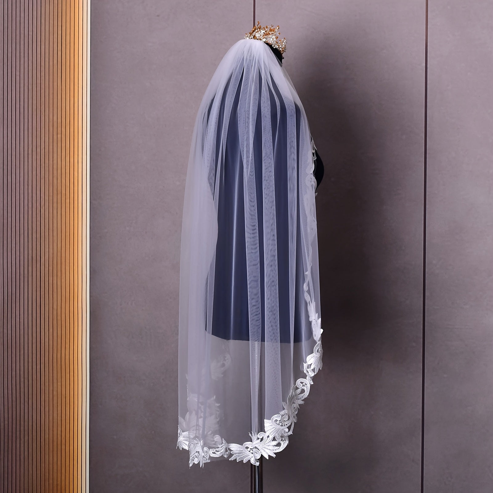 Short Bridal Veil Lace Maturity Holiday Parties Wedding