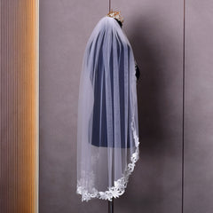 Short Bridal Veil Lace Maturity Holiday Parties Wedding