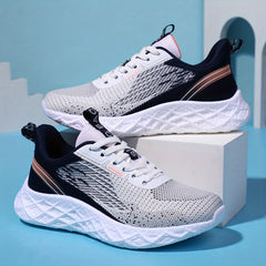 Women's Mesh Sneakers Casual Lace Up Platform Shoes Lightweight Sports Shoes