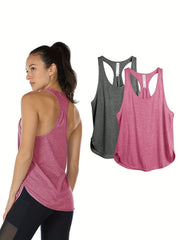 2pcs Women's Racer Back Workout Tank Top Yoga Tops