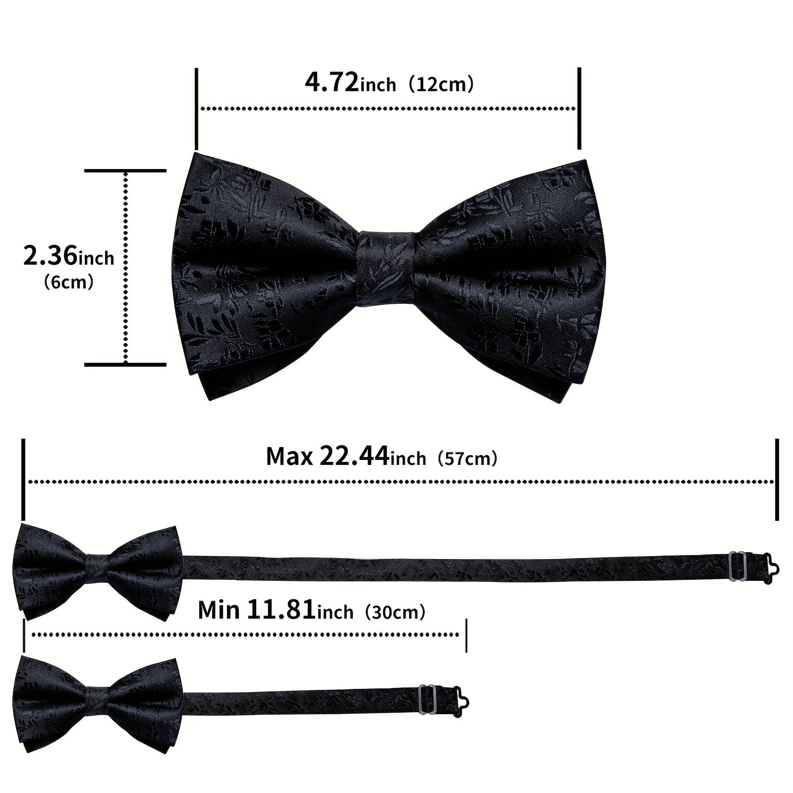 Men's Paisley Silk Bow Tie Set with Cufflinks - Wedding Party