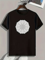 Flower Print Men's Graphic Tee for Summer