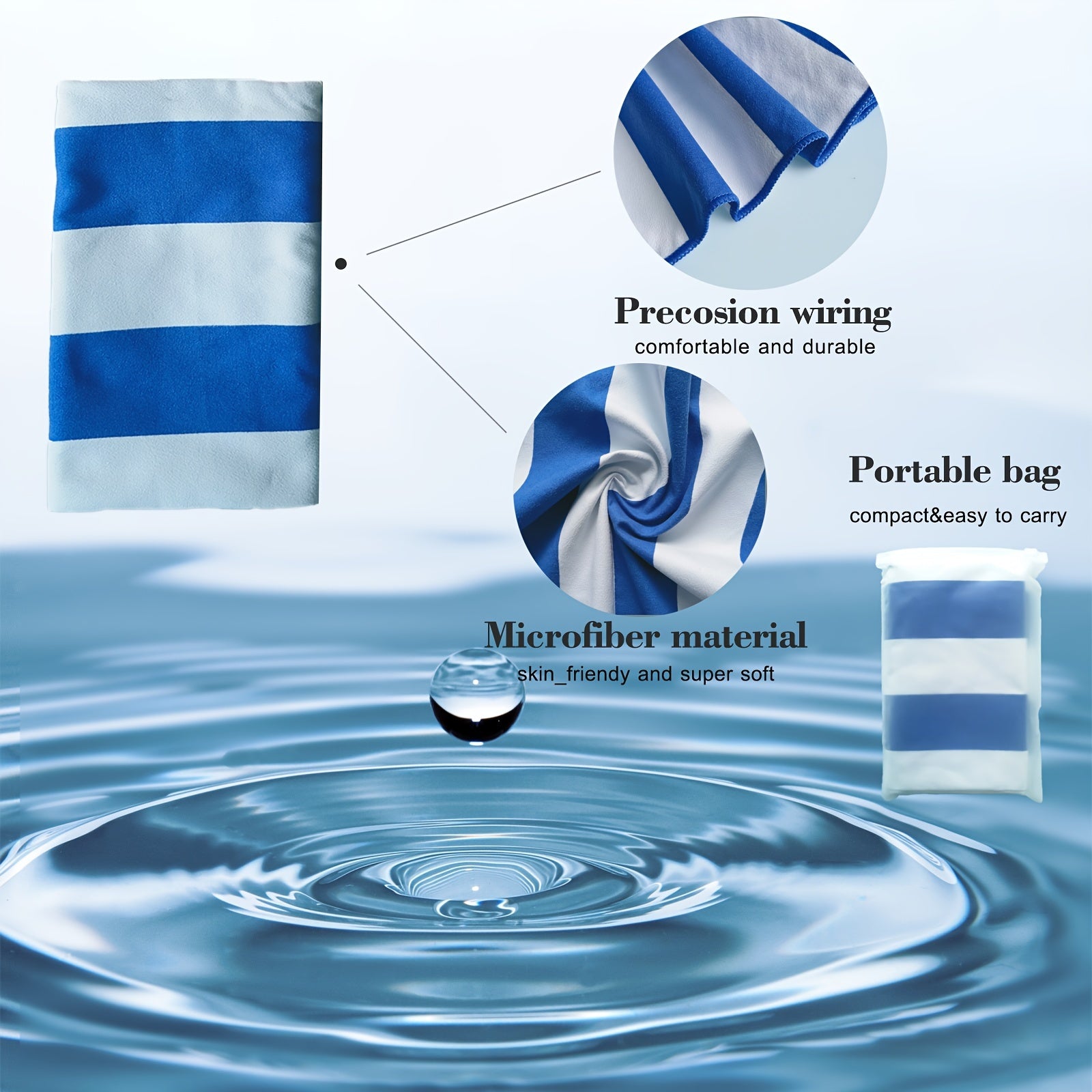 Soft Microfiber Towel for Camping Sports Fitness Travel